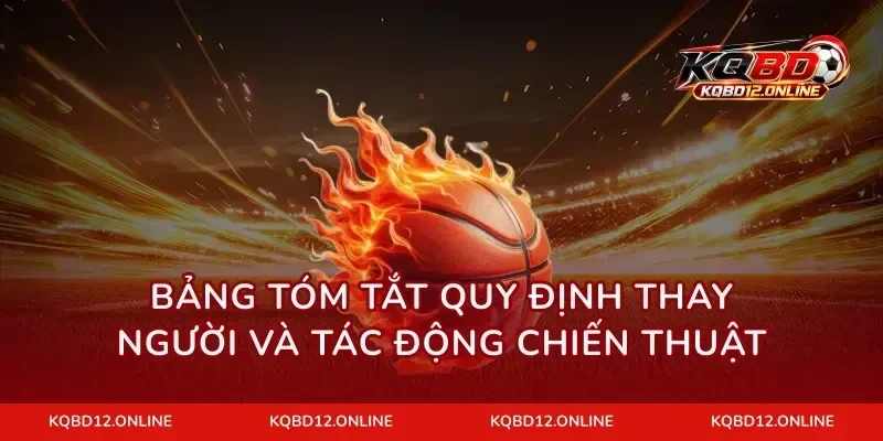Bảng tóm tắt quy định thay người và tác động chiến thuật