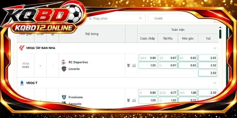 Theo dõi nhiều dữ liệu bóng đá quan trọng